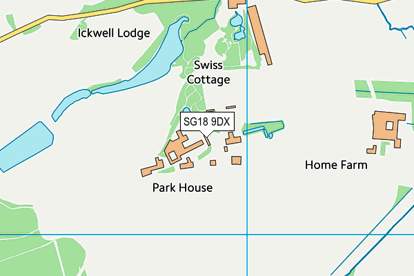 SG18 9DX map - OS VectorMap District (Ordnance Survey)