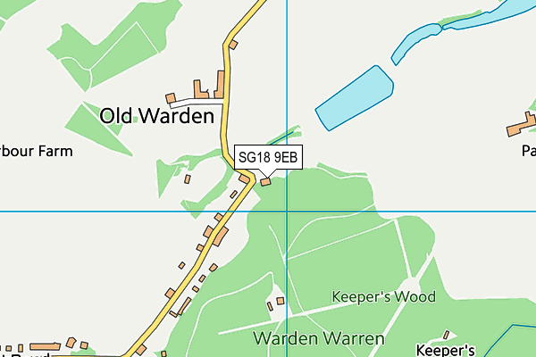 SG18 9EB map - OS VectorMap District (Ordnance Survey)