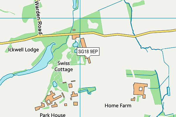 SG18 9EP map - OS VectorMap District (Ordnance Survey)