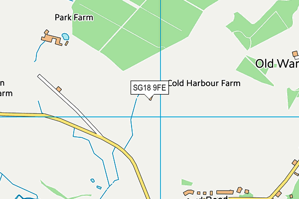 SG18 9FE map - OS VectorMap District (Ordnance Survey)