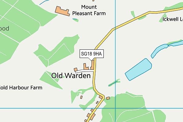 Old Warden Cricket Club map (SG18 9HA) - OS VectorMap District (Ordnance Survey)