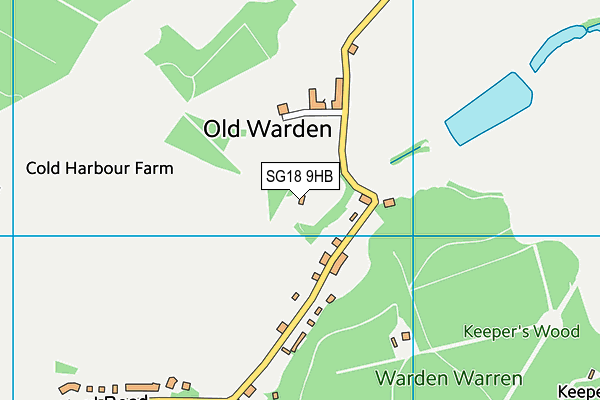 SG18 9HB map - OS VectorMap District (Ordnance Survey)