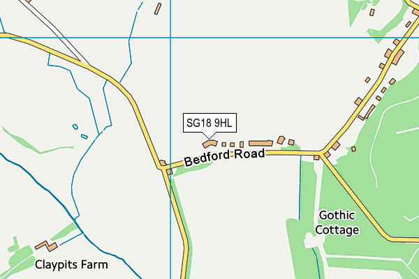 SG18 9HL map - OS VectorMap District (Ordnance Survey)