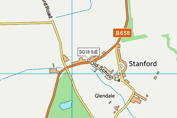 SG18 9JE map - OS VectorMap District (Ordnance Survey)