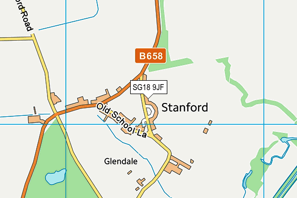 SG18 9JF map - OS VectorMap District (Ordnance Survey)