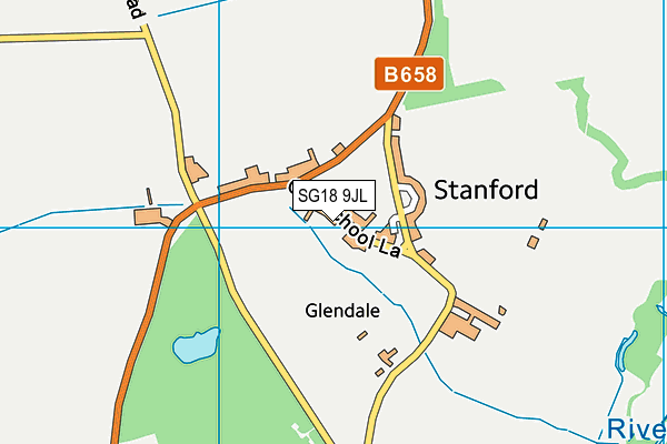 SG18 9JL map - OS VectorMap District (Ordnance Survey)