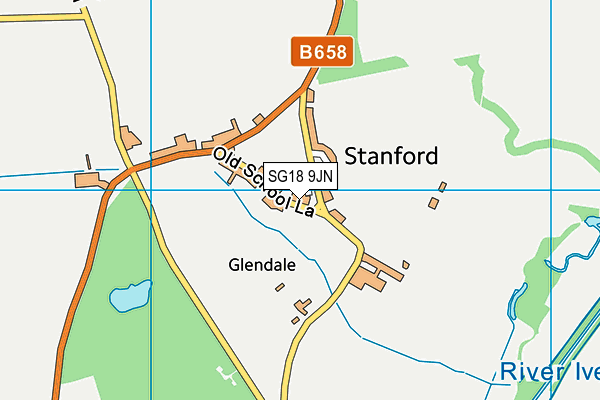 SG18 9JN map - OS VectorMap District (Ordnance Survey)