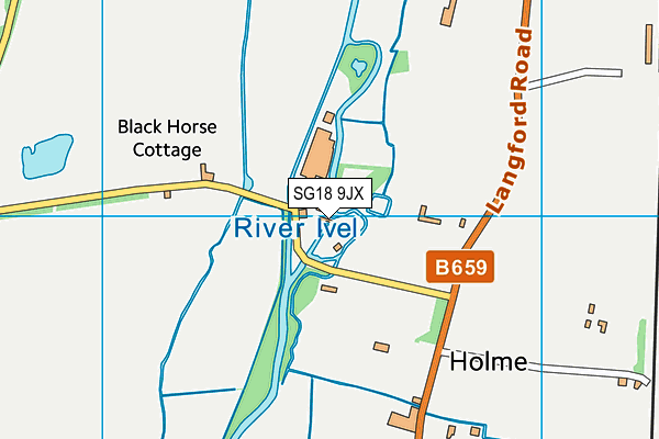 SG18 9JX map - OS VectorMap District (Ordnance Survey)