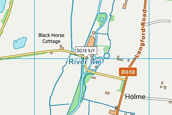 SG18 9JY map - OS VectorMap District (Ordnance Survey)