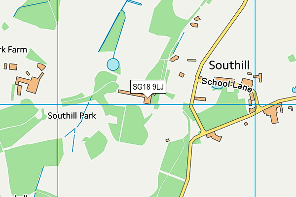 Southill Park Cricket Club map (SG18 9LJ) - OS VectorMap District (Ordnance Survey)