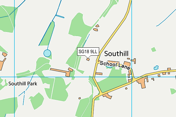 SG18 9LL map - OS VectorMap District (Ordnance Survey)