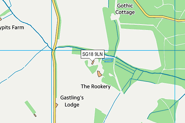 SG18 9LN map - OS VectorMap District (Ordnance Survey)