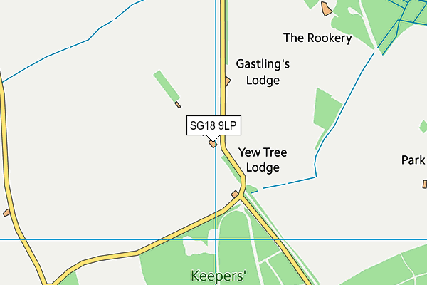 SG18 9LP map - OS VectorMap District (Ordnance Survey)