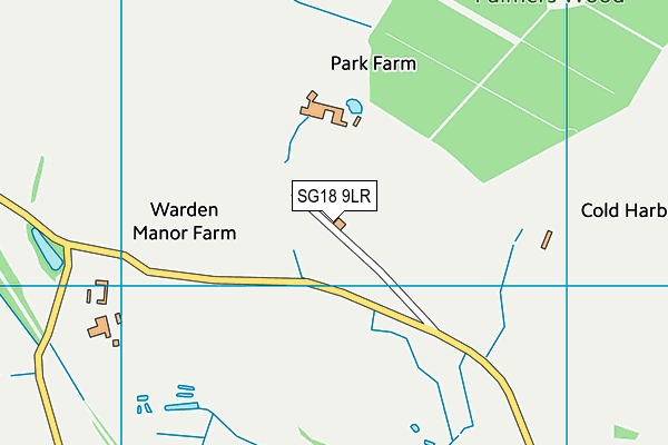 SG18 9LR map - OS VectorMap District (Ordnance Survey)