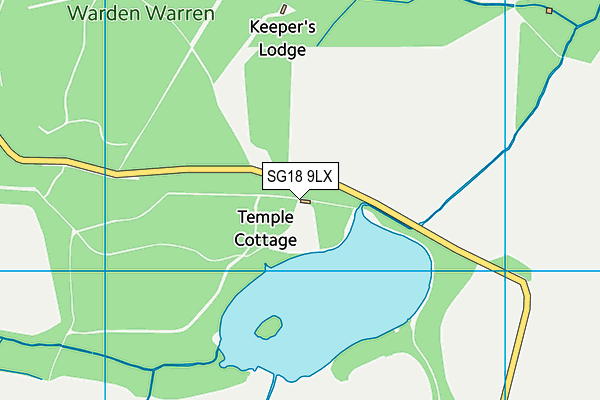 SG18 9LX map - OS VectorMap District (Ordnance Survey)