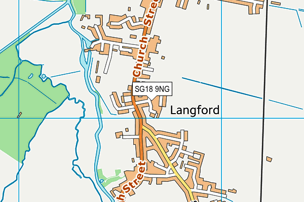 SG18 9NG map - OS VectorMap District (Ordnance Survey)