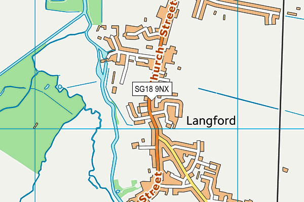 SG18 9NX map - OS VectorMap District (Ordnance Survey)