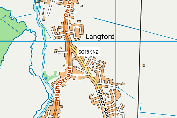 SG18 9NZ map - OS VectorMap District (Ordnance Survey)