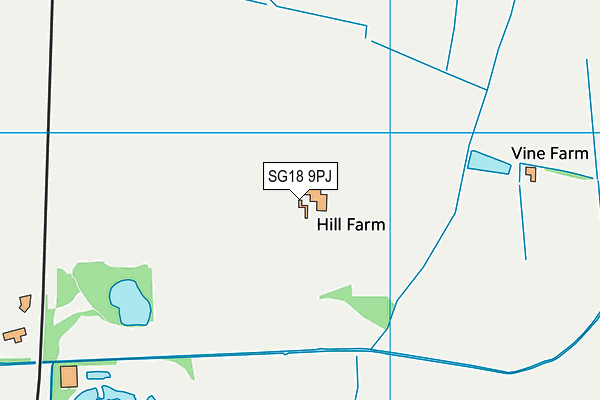 SG18 9PJ map - OS VectorMap District (Ordnance Survey)