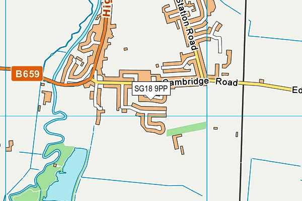 SG18 9PP map - OS VectorMap District (Ordnance Survey)