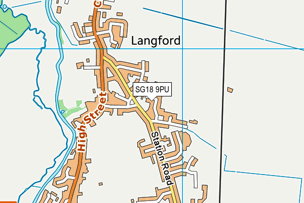 SG18 9PU map - OS VectorMap District (Ordnance Survey)