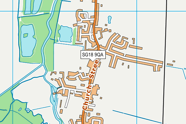 SG18 9QA map - OS VectorMap District (Ordnance Survey)