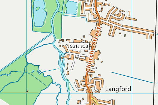 SG18 9QB map - OS VectorMap District (Ordnance Survey)