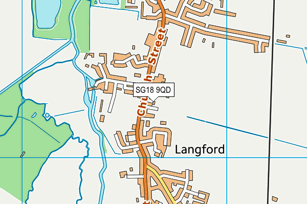 SG18 9QD map - OS VectorMap District (Ordnance Survey)