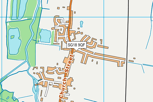 SG18 9QF map - OS VectorMap District (Ordnance Survey)