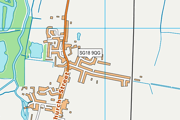 SG18 9QG map - OS VectorMap District (Ordnance Survey)