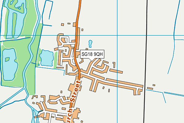 SG18 9QH map - OS VectorMap District (Ordnance Survey)