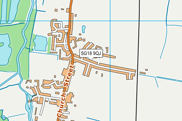 SG18 9QJ map - OS VectorMap District (Ordnance Survey)