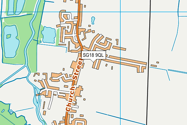 SG18 9QL map - OS VectorMap District (Ordnance Survey)
