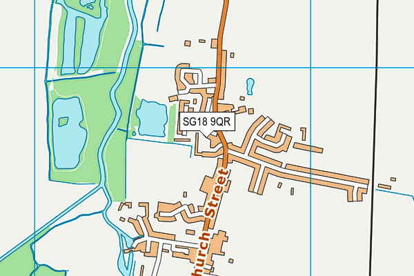 SG18 9QR map - OS VectorMap District (Ordnance Survey)