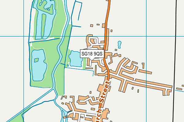 SG18 9QS map - OS VectorMap District (Ordnance Survey)