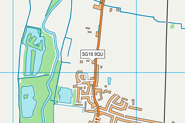 SG18 9QU map - OS VectorMap District (Ordnance Survey)