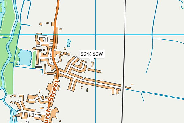 SG18 9QW map - OS VectorMap District (Ordnance Survey)