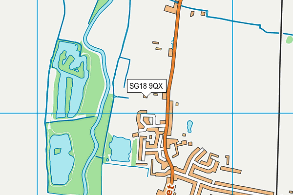 SG18 9QX map - OS VectorMap District (Ordnance Survey)