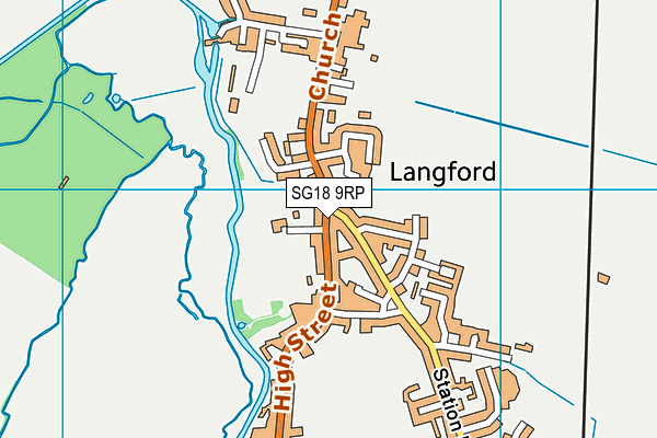 SG18 9RP map - OS VectorMap District (Ordnance Survey)