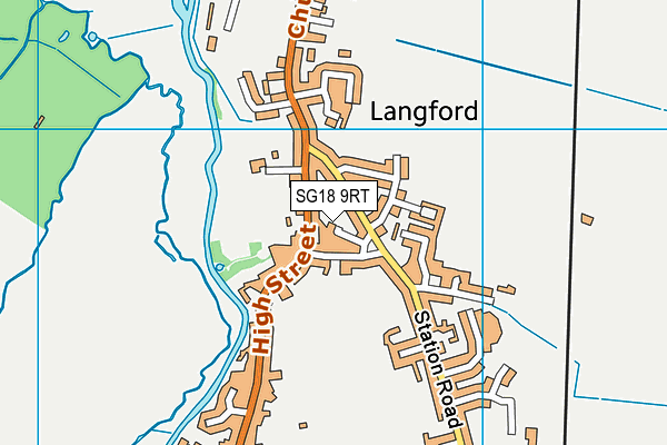 SG18 9RT map - OS VectorMap District (Ordnance Survey)