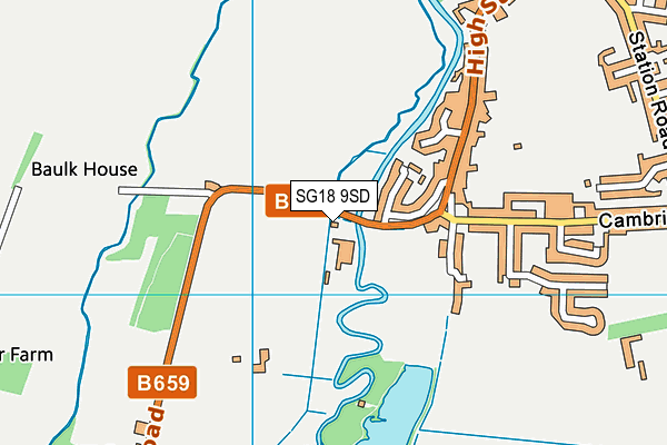 SG18 9SD map - OS VectorMap District (Ordnance Survey)