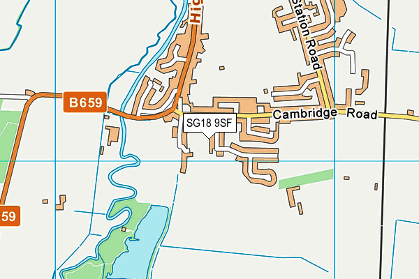 SG18 9SF map - OS VectorMap District (Ordnance Survey)