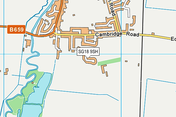 SG18 9SH map - OS VectorMap District (Ordnance Survey)