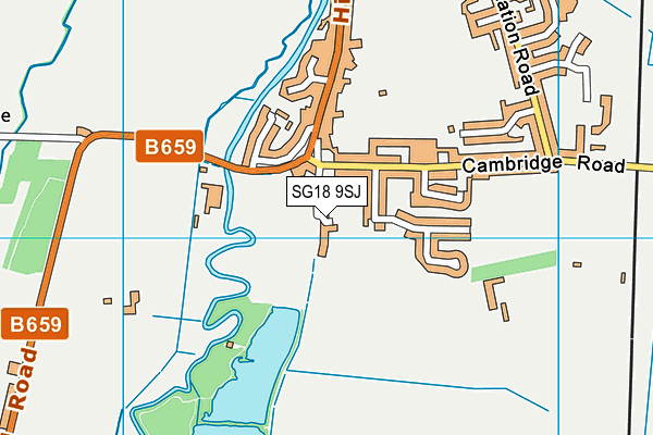 SG18 9SJ map - OS VectorMap District (Ordnance Survey)