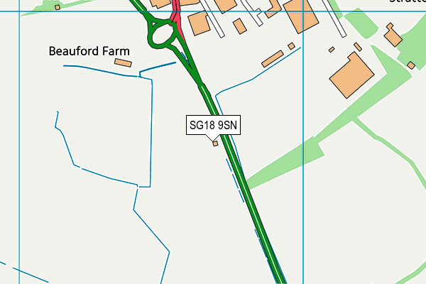 SG18 9SN map - OS VectorMap District (Ordnance Survey)