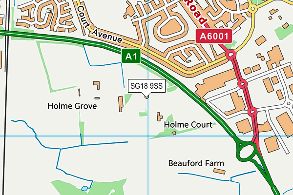 SG18 9SS map - OS VectorMap District (Ordnance Survey)