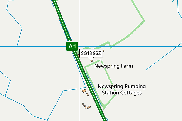 SG18 9SZ map - OS VectorMap District (Ordnance Survey)