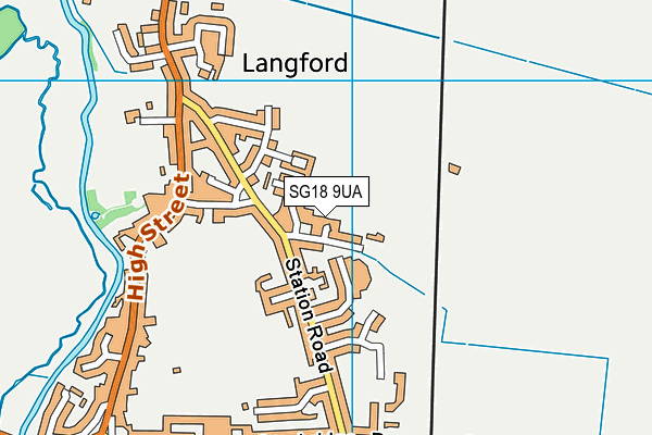 SG18 9UA map - OS VectorMap District (Ordnance Survey)
