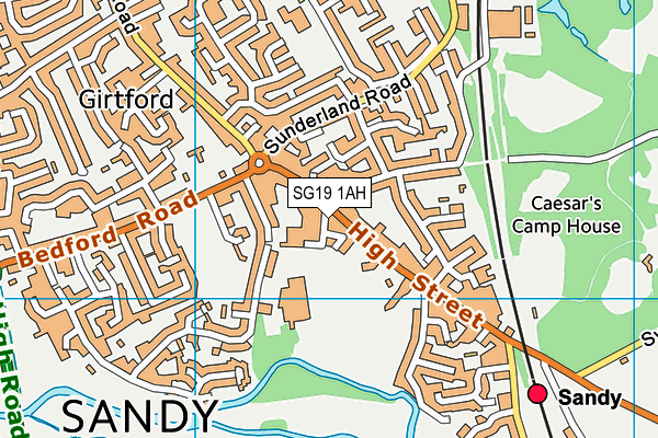 SG19 1AH map - OS VectorMap District (Ordnance Survey)