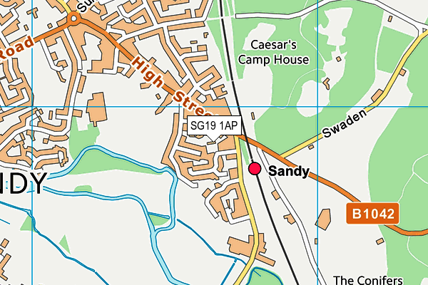 SG19 1AP map - OS VectorMap District (Ordnance Survey)